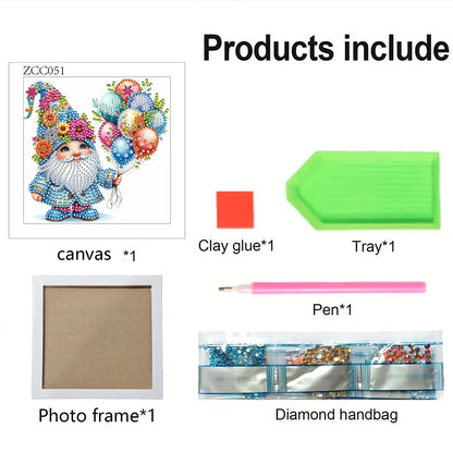 Balloon Gnome - Special Shaped Drill Diamond Painting 18*18CM