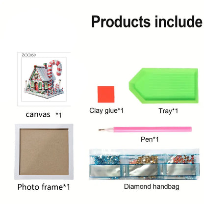 Christmas Candy House - Special Shaped Drill Diamond Painting 18*18CM