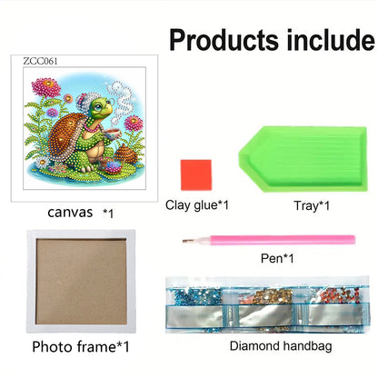 Turtle Grandma - Special Shaped Drill Diamond Painting 18*18CM