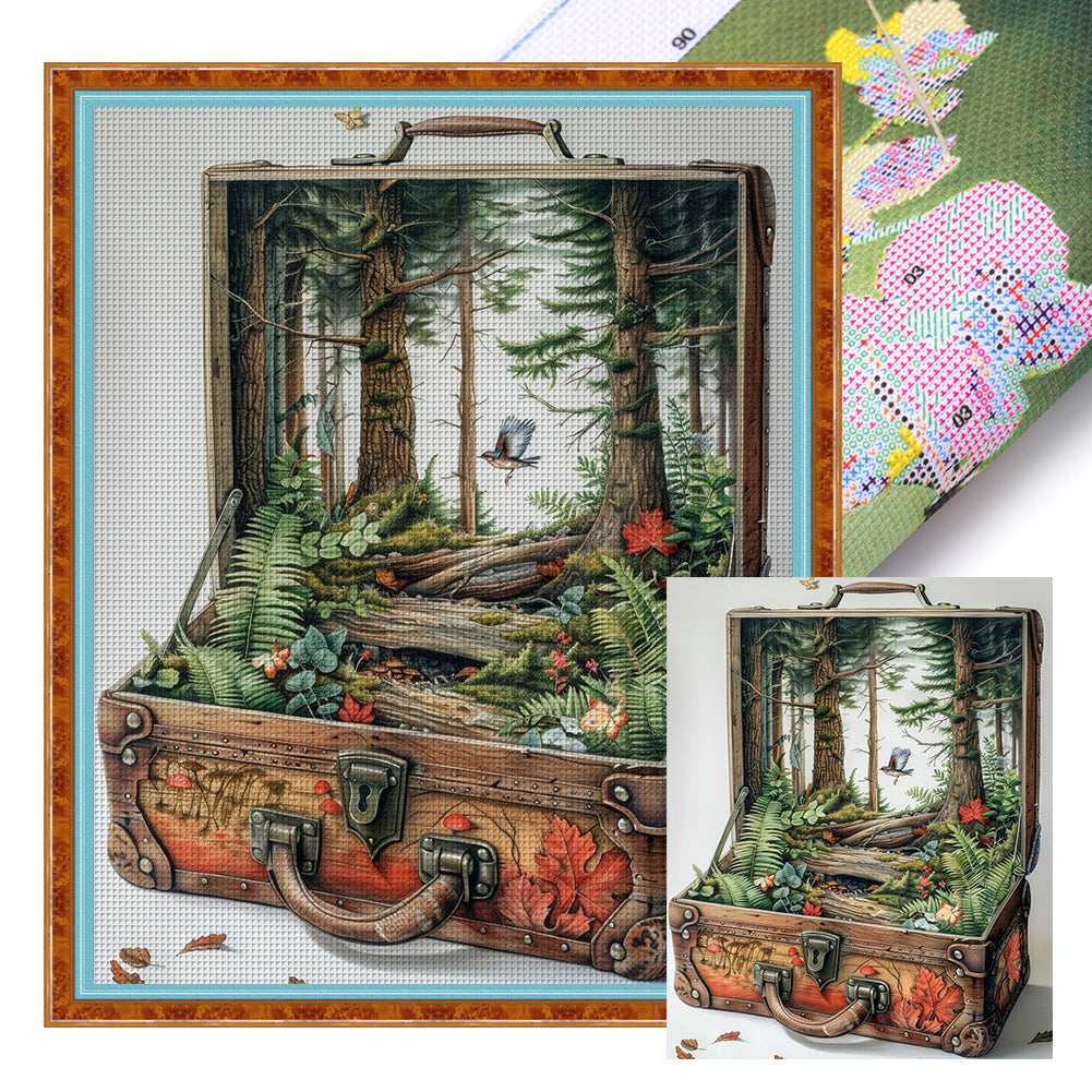 Scenery In The Box - 11CT Stamped Cross Stitch 45*55CM