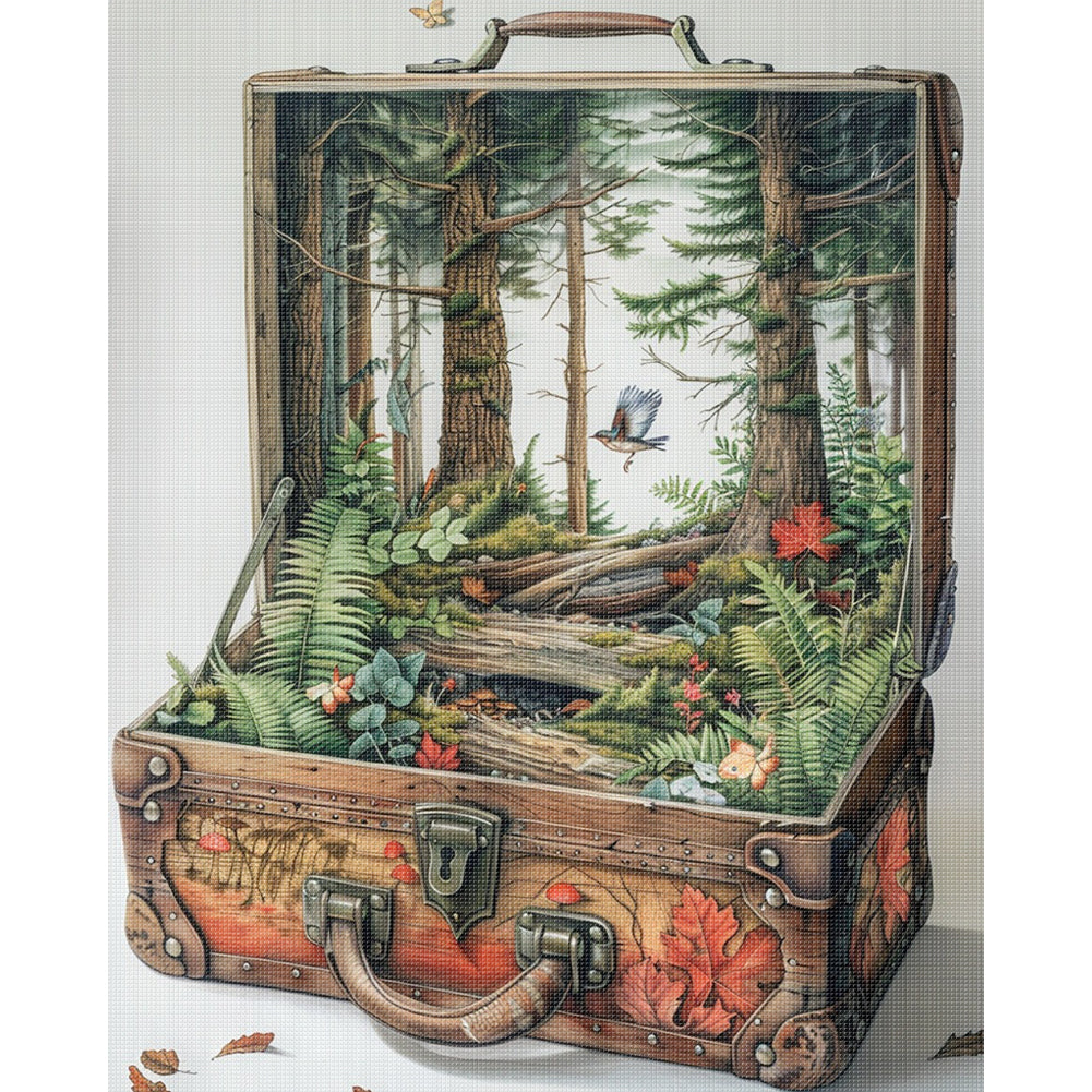 Scenery In The Box - 11CT Stamped Cross Stitch 45*55CM