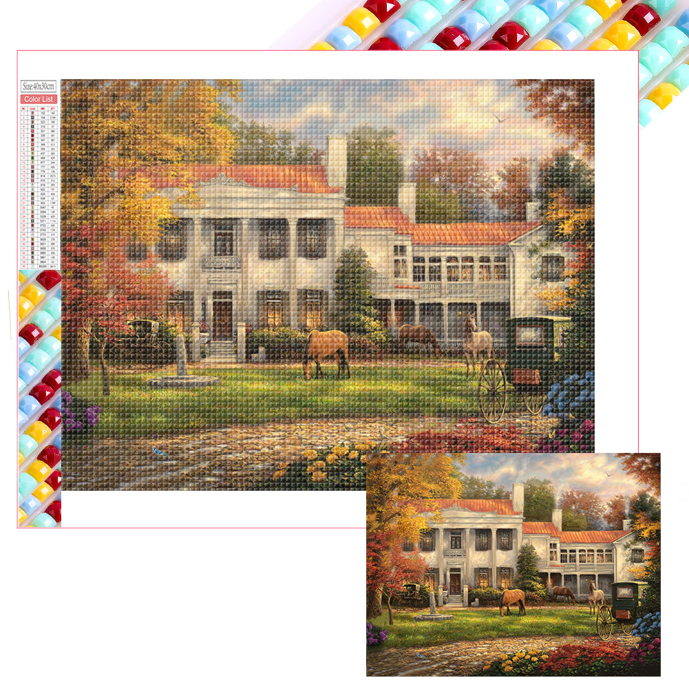 Rural House - Full Square Drill Diamond Painting 40*30CM
