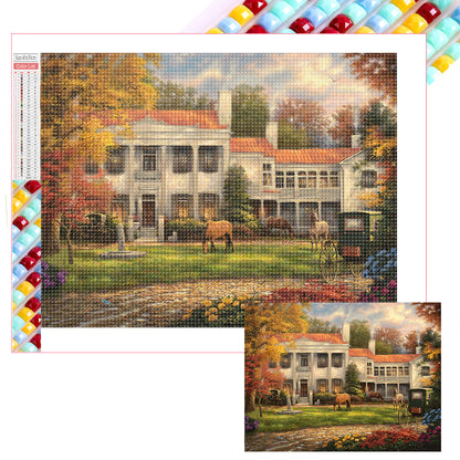 Rural House - Full Square Drill Diamond Painting 40*30CM