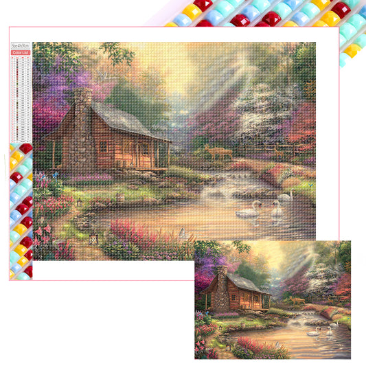 Rural House - Full Square Drill Diamond Painting 40*30CM