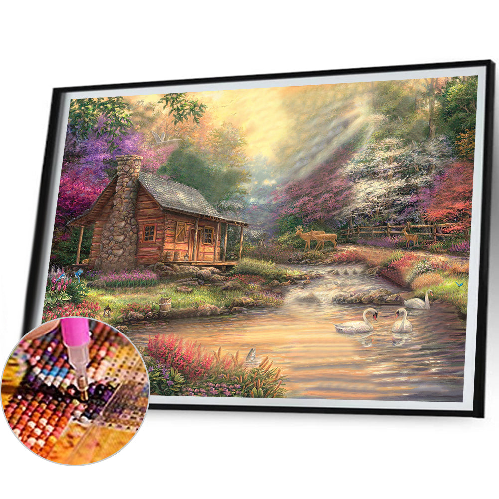 Rural House - Full Square Drill Diamond Painting 40*30CM