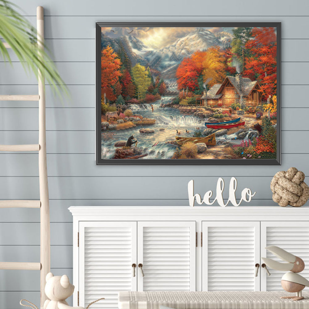 Rural House - Full Square Drill Diamond Painting 40*30CM