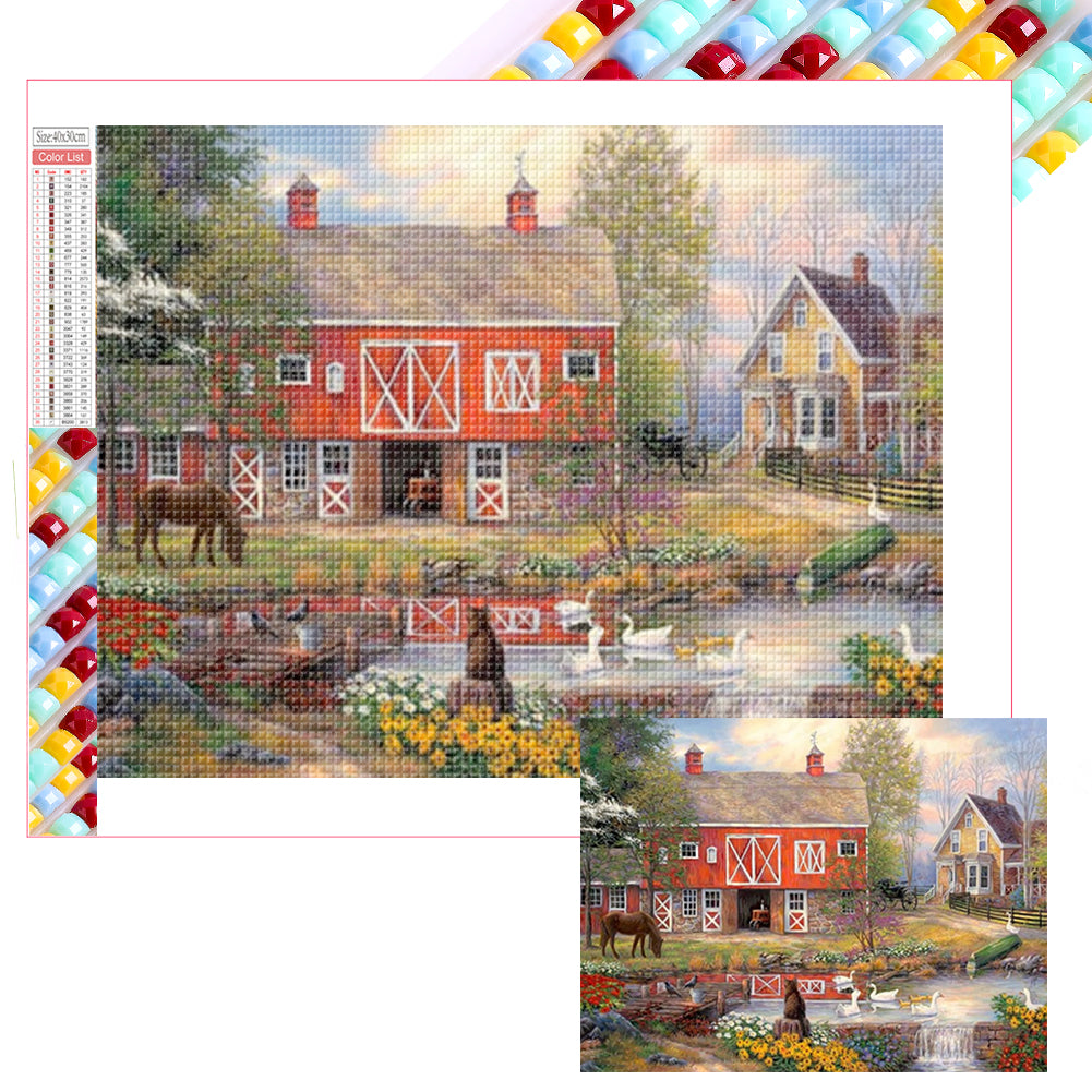Rural House - Full Square Drill Diamond Painting 40*30CM