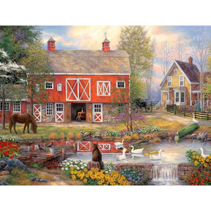 Rural House - Full Square Drill Diamond Painting 40*30CM