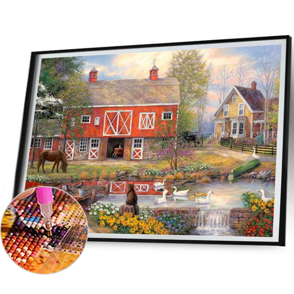 Rural House - Full Square Drill Diamond Painting 40*30CM