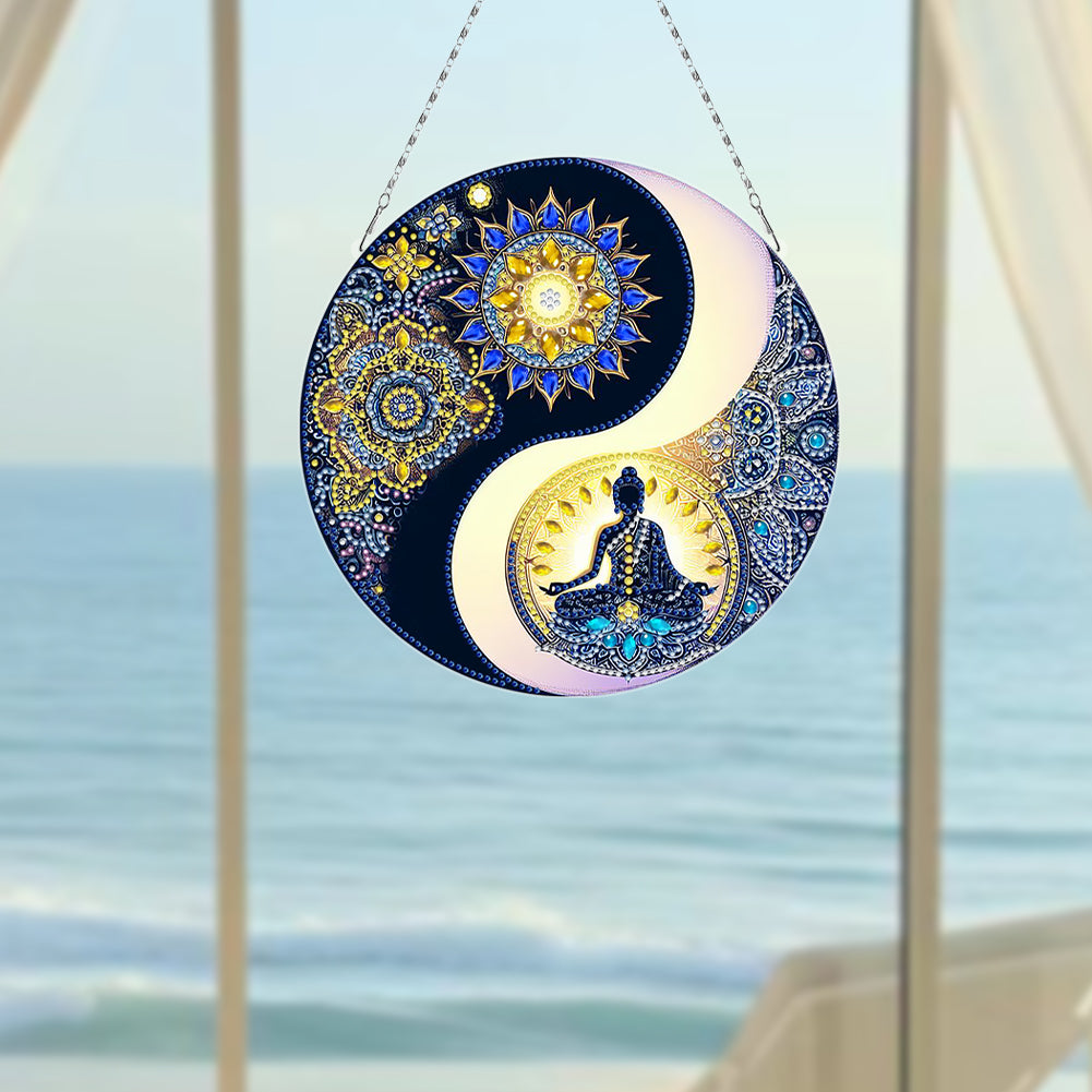 Acrylic Diamond Painting Hanging Pendant Rhinestone Diamond Art Window Pendants
