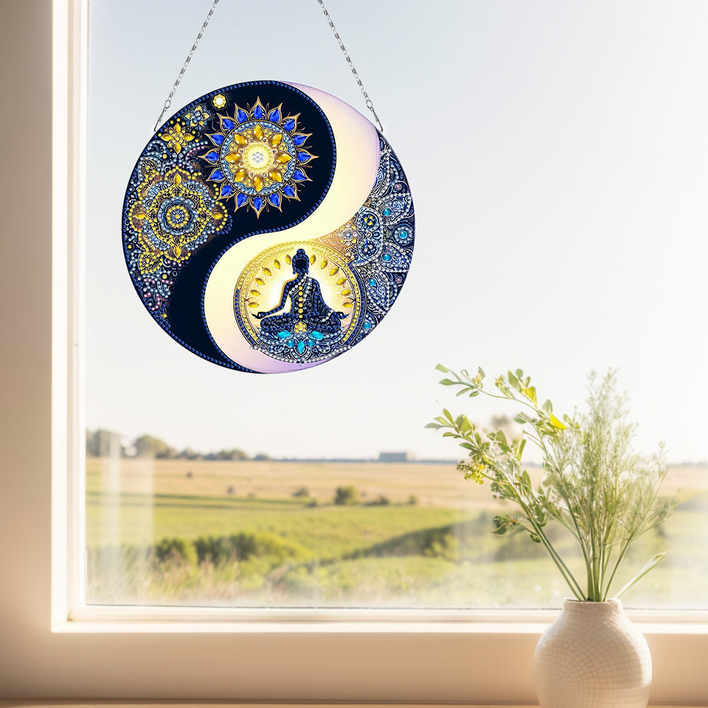 Acrylic Diamond Painting Hanging Pendant Rhinestone Diamond Art Window Pendants