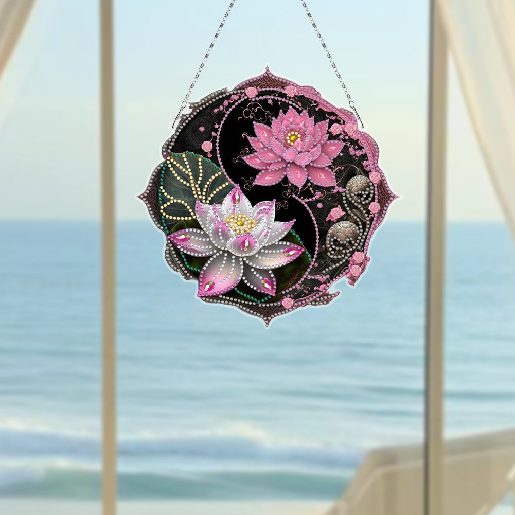 Acrylic Diamond Painting Hanging Pendant Rhinestone Diamond Art Window Pendants