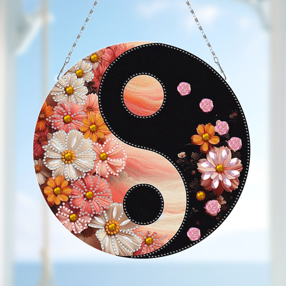 Acrylic Diamond Painting Hanging Pendant Rhinestone Diamond Art Window Pendants