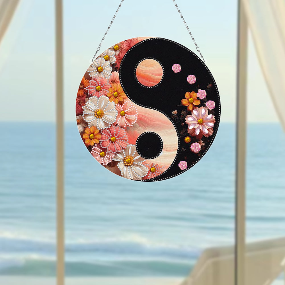 Acrylic Diamond Painting Hanging Pendant Rhinestone Diamond Art Window Pendants