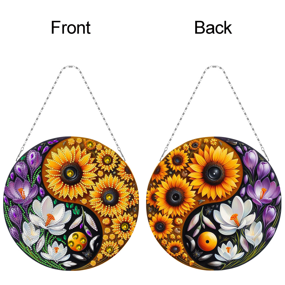 Acrylic Diamond Painting Hanging Pendant Rhinestone Diamond Art Window Pendants
