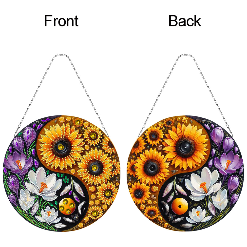 Acrylic Diamond Painting Hanging Pendant Rhinestone Diamond Art Window Pendants