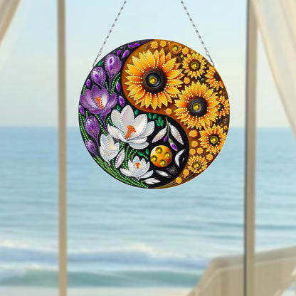 Acrylic Diamond Painting Hanging Pendant Rhinestone Diamond Art Window Pendants