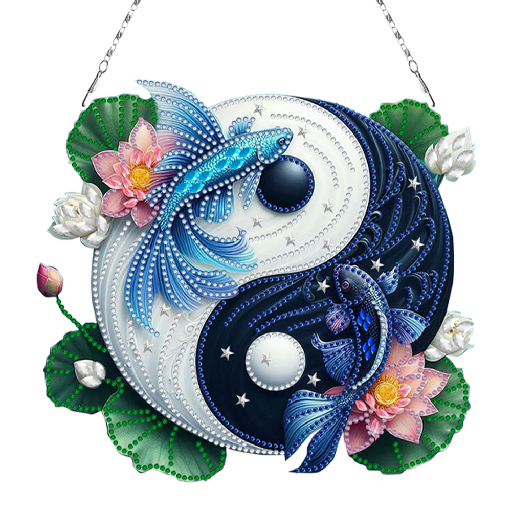 Acrylic Diamond Painting Hanging Pendant Rhinestone Diamond Art Window Pendants