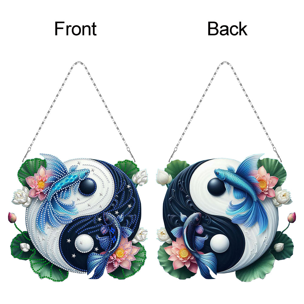 Acrylic Diamond Painting Hanging Pendant Rhinestone Diamond Art Window Pendants