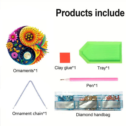 Acrylic Diamond Painting Hanging Pendant Rhinestone Diamond Art Window Pendants