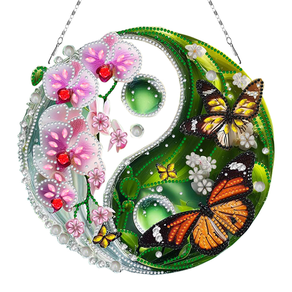 Acrylic Diamond Painting Hanging Pendant Rhinestone Diamond Art Window Pendants