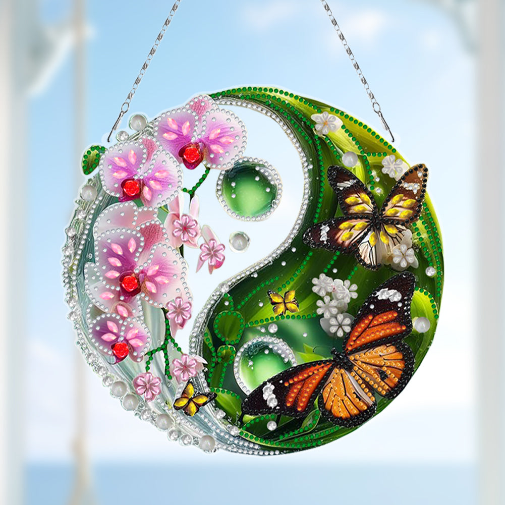 Acrylic Diamond Painting Hanging Pendant Rhinestone Diamond Art Window Pendants