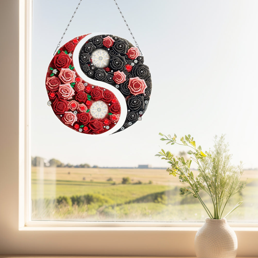 Acrylic Diamond Painting Hanging Pendant Rhinestone Diamond Art Window Pendants
