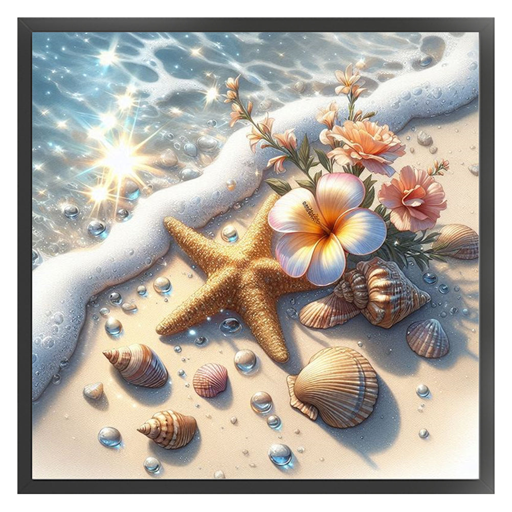 Beach Scenery - 11CT Stamped Cross Stitch 45*45CM