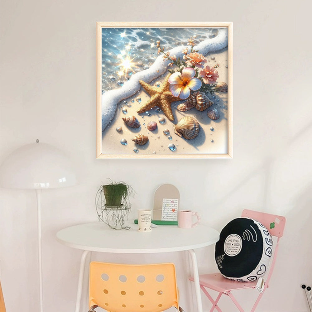 Beach Scenery - 11CT Stamped Cross Stitch 45*45CM