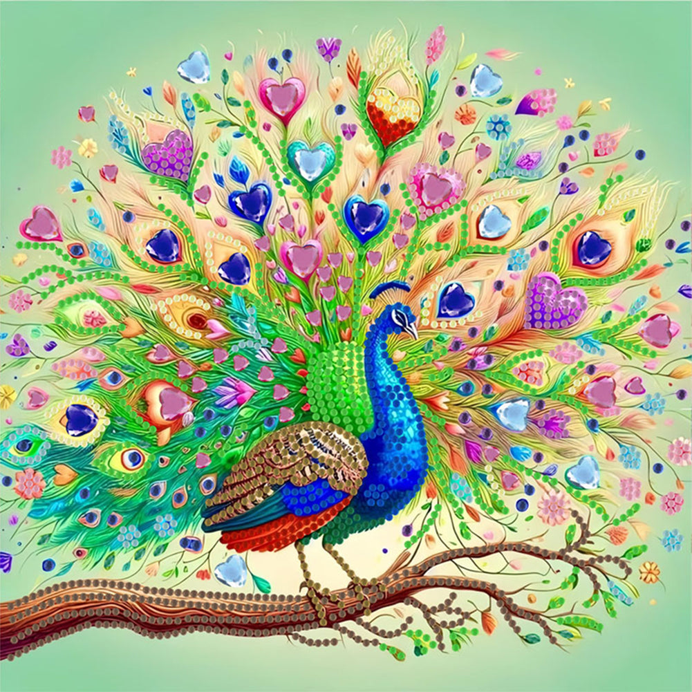 Peacock - Special Shaped Drill Diamond Painting 30*30CM