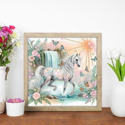 White Horse - Special Shaped Drill Diamond Painting 30*30CM