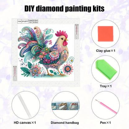 Rooster - Special Shaped Drill Diamond Painting 30*30CM