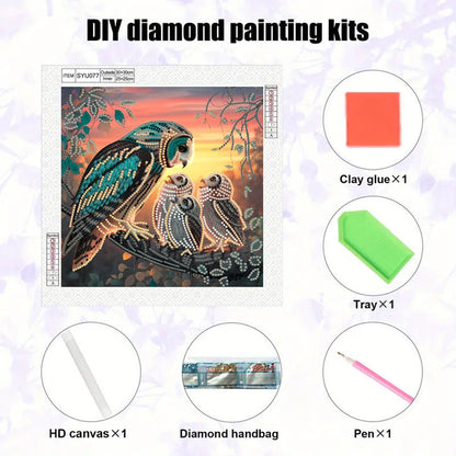 Owl - Special Shaped Drill Diamond Painting 30*30CM