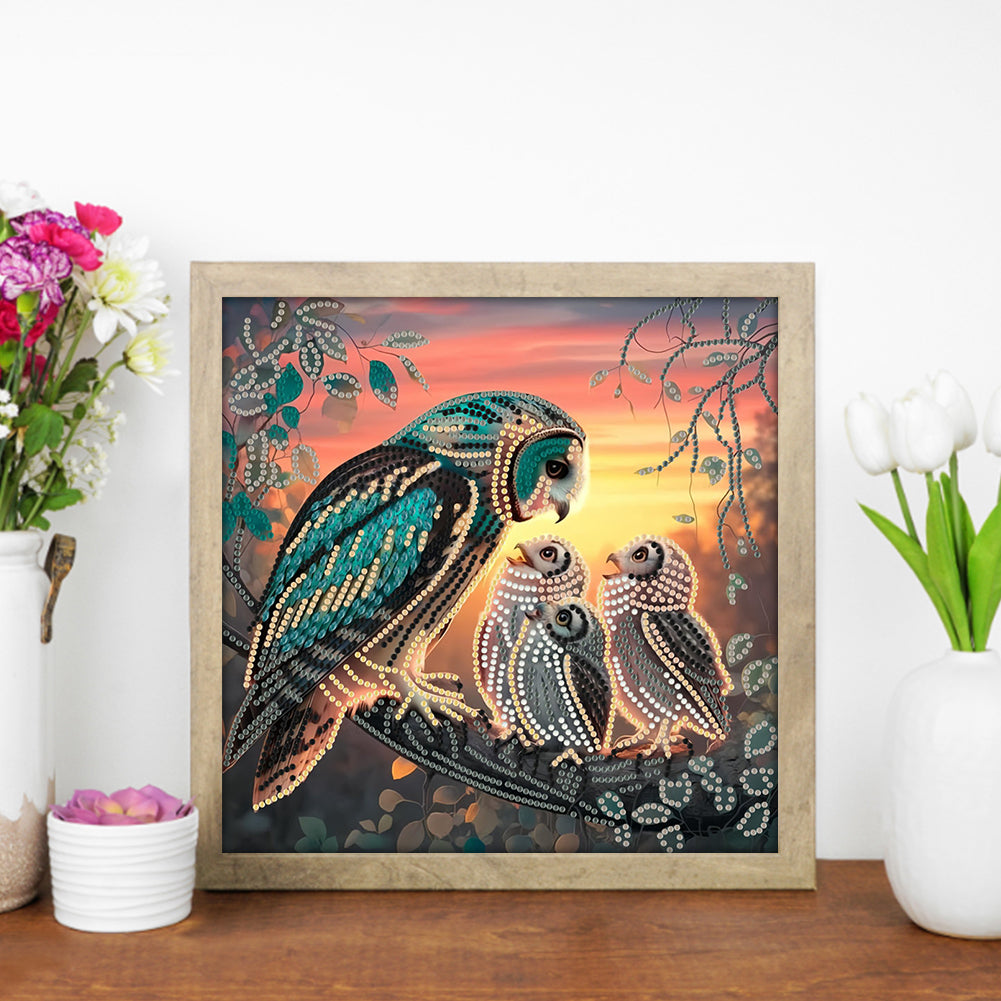 Owl - Special Shaped Drill Diamond Painting 30*30CM