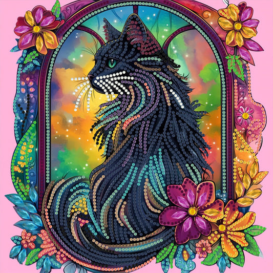 Black Cat - Special Shaped Drill Diamond Painting 30*30CM