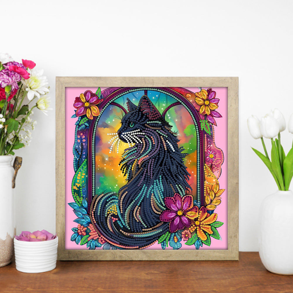 Black Cat - Special Shaped Drill Diamond Painting 30*30CM