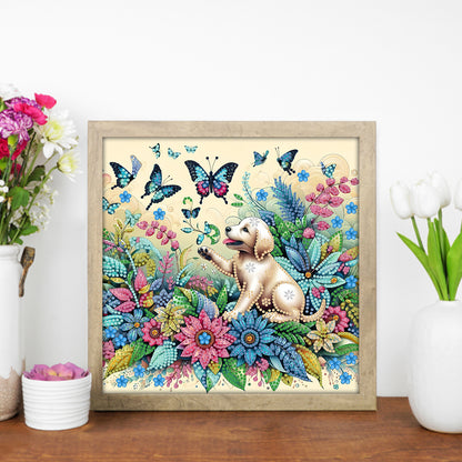 Flower Puppy - Special Shaped Drill Diamond Painting 30*30CM