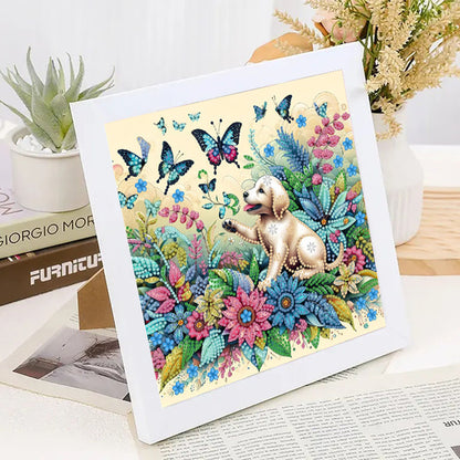 Flower Puppy - Special Shaped Drill Diamond Painting 30*30CM