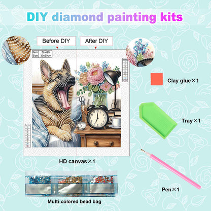 Funny Dog - Special Shaped Drill Diamond Painting 30*30CM