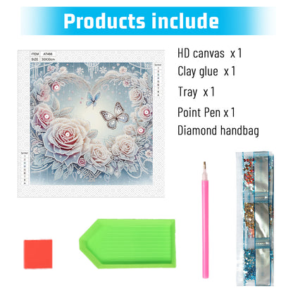 Flowers And Butterflies - Special Shaped Drill Diamond Painting 30*30CM