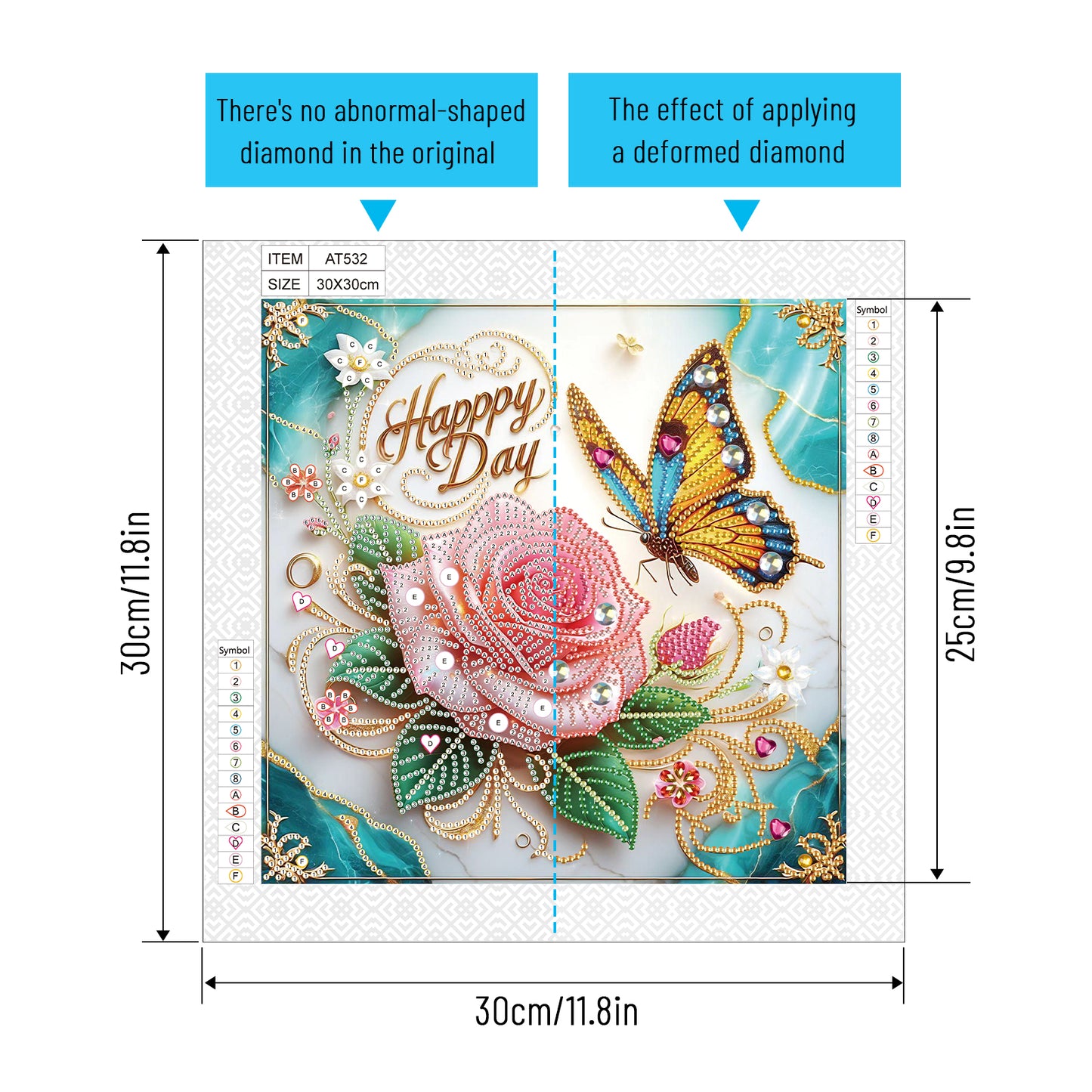 Flowers And Butterflies - Special Shaped Drill Diamond Painting 30*30CM