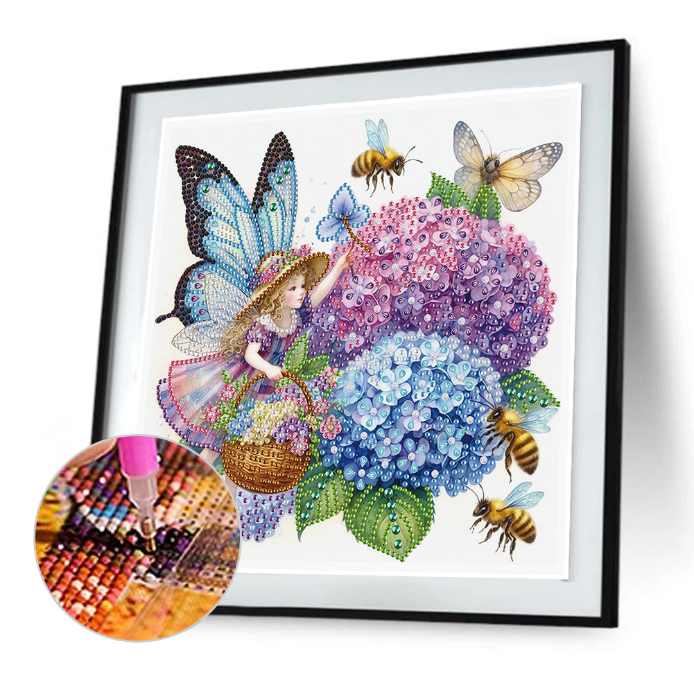 Flowers And Butterflies - Special Shaped Drill Diamond Painting 30*30CM