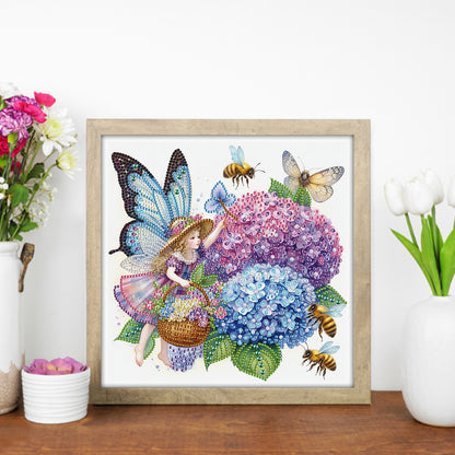 Flowers And Butterflies - Special Shaped Drill Diamond Painting 30*30CM