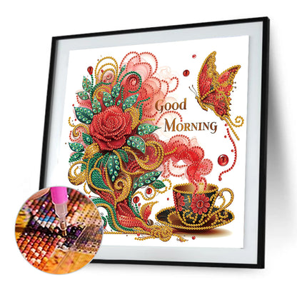 Flowers And Butterflies - Special Shaped Drill Diamond Painting 30*30CM