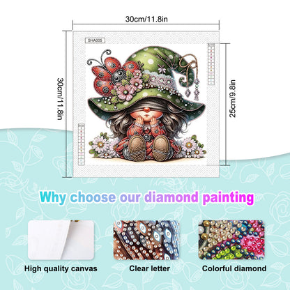 Ladybug Gnome - Special Shaped Drill Diamond Painting 30*30CM