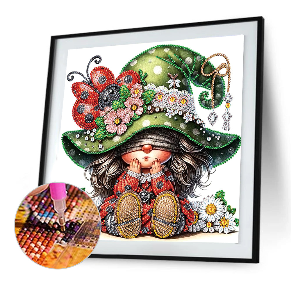 Ladybug Gnome - Special Shaped Drill Diamond Painting 30*30CM
