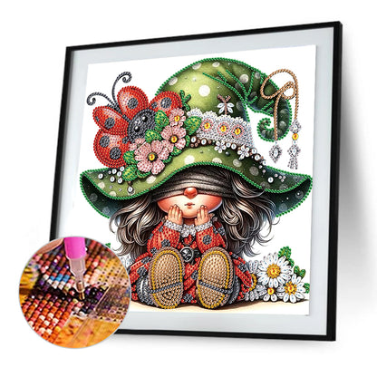 Ladybug Gnome - Special Shaped Drill Diamond Painting 30*30CM