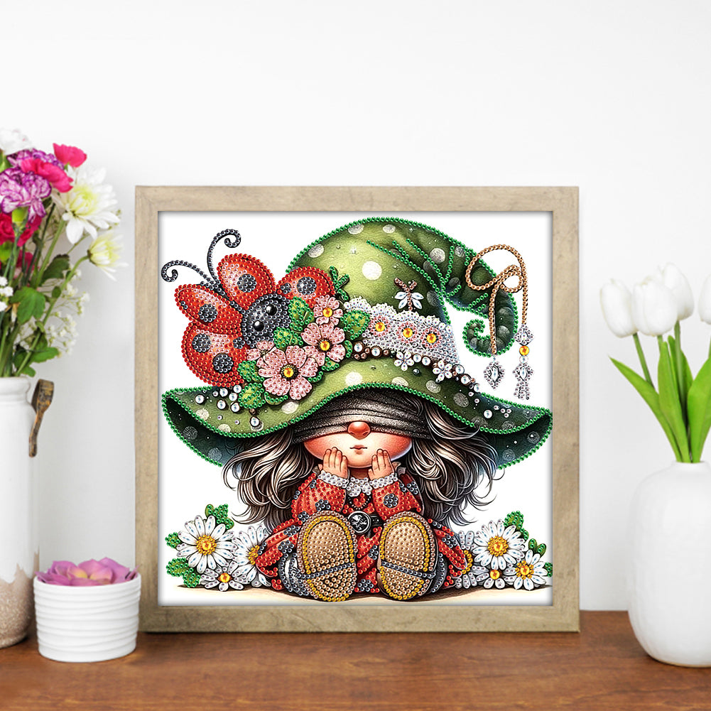 Ladybug Gnome - Special Shaped Drill Diamond Painting 30*30CM