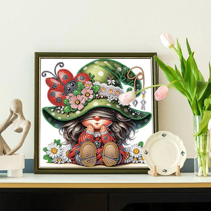 Ladybug Gnome - Special Shaped Drill Diamond Painting 30*30CM