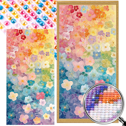 Colorful Flowers - Full AB Round Drill Diamond Painting 40*80CM